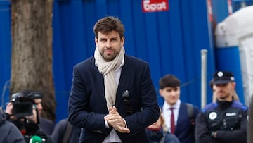 El exjugador del FC Barcelona Gerard Piqué, a su llegada para comparece en un juzgado de Majadahonda (Madrid) como investigado.