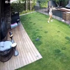 El susto de Mina Bonino y Valverde en su jardín jugando al fútbol con su hijo