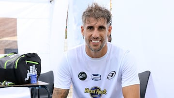Javi Martínez, en el Wordl Pádel Soccer de Marbella. 2025.