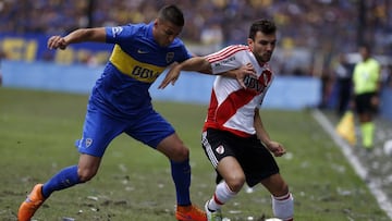 Enfrentamiento entre Boca y River. 