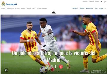 El Madrid se quejó en un página web del arbitraje recibido contra el Girona.
