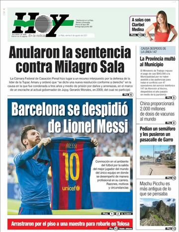 La salida de Messi, en las portadas de los periódicos de medio mundo