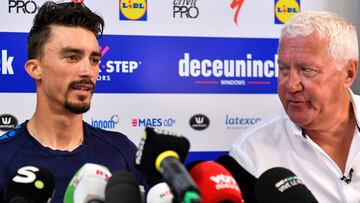 Julian Alaphilippe y Patrick Lefevere.