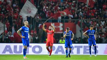Pedro Alexis Canelo celebrates his goal 1-0 of Toluca during the game Toluca (MEX) vs Bayer Leverkusen (GER), friendly to celebrate 100 years of Bayer in Mexico, at the Nemesio Diez Stadium, on May 17, 2022.
<br><br>
Pedro Alexis Canelo celebra su gol 1-0 de Toluca durante el partido Toluca (MEX) vs Bayer Leverkusen (GER), amistoso para celebrar los 100 aniversario de Bayer en Mexico, en el Estadio Nemesio Diez, el 17 de Mayo de 2022.