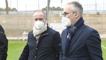 Juan Ignacio Mart&iacute;nez, &#039;JIM&#039;, junto al director deportivo Miguel Torrecilla en la Ciudad Deportiva.