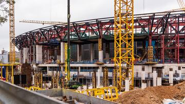 View of the works on the new FC Barcelona stadium at Spotify Camp Nou on October 24, 2024 in Barcelona, Spain.