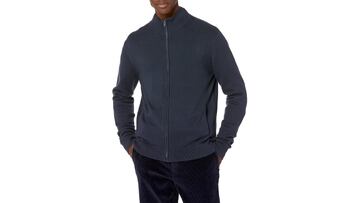 Jersey b¨¢sico de cuello alto y de punto para hombre en color azul marino de Amazon Essentials