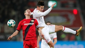 James Rodríguez ante el Bayer Leverkusen