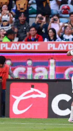 AME6716. PACHUCA (MÉXICO), 25/04/2026.- Jugadores de Pumas celebran un gol este sábado, en un partido de la Liga MX entre Pachuca y Pumas en el estadio Hidalgo, en Pachuca (México). EFE/David Martinez Pelcastre