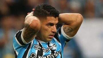 Soccer Football - Brasileiro Championship - Gremio v Botafogo - Arena do Gremio, Porto Alegre, Brazil - July 9, 2023 Gremio's Luis Suarez reacts REUTERS/Diego Vara