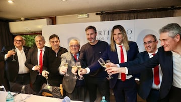 Brindis del presidente, junta directiva, entrenador, director deportivo y secretario técnico tras la comida.