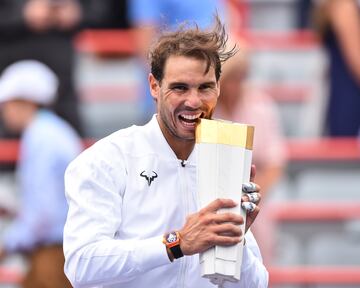 El tenista balear ha conseguido un total de 5 Masters 1000 de Canadá en lo que lleva de carrera. Se proclamó campeón en 2005 ante el estadounidense Andre Agassi, en el año 2008 frente al alemán Nicolas Kiefer, en 2013 venciendo al canadiense Milos Raonic, Stefanos Tsitsipas cayó en 2018 contra el de Manacor y en 2019 ante Daniil Medvédev, vigente campeón de esta competición. Todas estas finales que ha disputado las ha ganado. Este año, si se recupera de su lesión, Nadal tiene una oportunidad única para ganar su sexto Masters 1000 de Canadá y así poder igualar a Ivan Lendl.