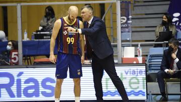 Sarunas Jasikevicius, durante el partido que ha enfrentado al Obradoiro y al Barcelona, correspondiente a la 14&ordf; jornada de la Liga Endesa