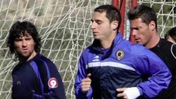 <b>DUPLA. </b>Tote y Delibasic, durante un entrenamiento de esta semana, en Fontcalent.