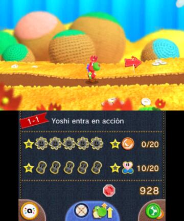 Captura de pantalla - Poochy &amp; Yoshi&#039;s Woolly World (3DS)