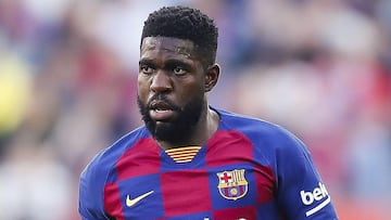 Umtiti, durante un partido con el Barcelona.