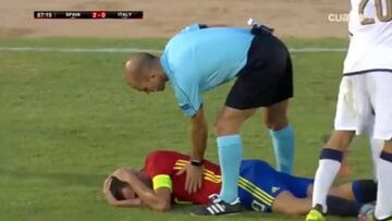 La brutal entrada de Adjapong que mandó a Ceballos al hospital