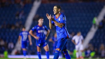 during the 14th round match between Cruz Azul and Monterrey part of the Torneo Clausura 2024 Liga BBVA MX at Ciudad de los Deportes Stadium on April 06, 2024 in Mexico City, Mexico.