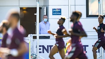 Fernando Roig, presente por primera vez en la sesión del Villarreal tras el coronavirus.