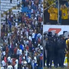 El clásico Real España vs Olimpia terminó con pedradas y bronca entre barras