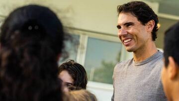 Rafa Nadal, durante un acto de su fundación.