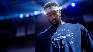 Jan 6, 2026; Sacramento, California, USA; Dallas Mavericks forward Anthony Davis (3) stands on the court before the start of the game against the Sacramento Kings at the Golden 1 Center. Mandatory Credit: Cary Edmondson-Imagn Images