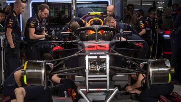 El Red Bull de Verstappen, en Brasil 2018.