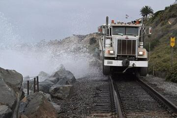 Para asegurar las v&iacute;as a su paso por San Clemente (California).