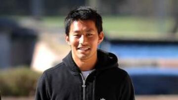 <b>EL REFUERZO INVERNAL. </b>Aki, ayer camino de la sala de prensa.