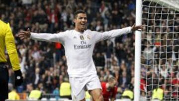 Cristiano celebra uno d elos cuatro goles marcados al Malmoe