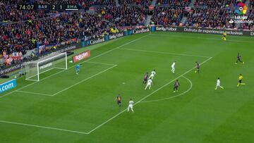 Suárez marca uno de los goles más extraños y singulares de la historia de los Clásicos