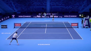 Sinner y Alcaraz comparten un entrenamiento antes de las ATP Finals.