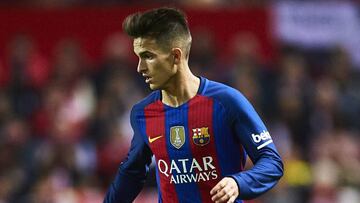 Denis Su&aacute;rez contra el Sevilla. 