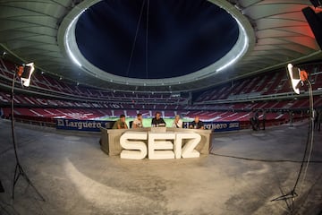 Saúl Ñíguez, Manu Carreño y Enrique Cerezo.