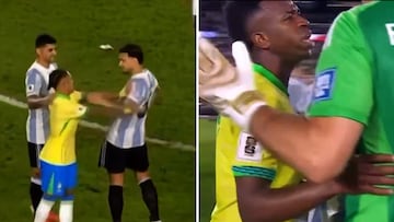 Raphinha, empujón y guantazo con el ‘Dibu’ Martínez de por medio: fíjense en Vinicius