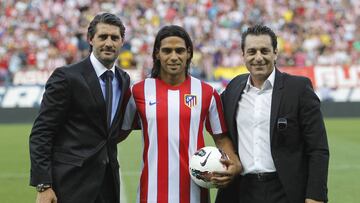 Futre, en la presentación de Falcao con el Atlético.