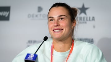 Aryna Sabalenka, en rueda de prensa del Mutua Madrid Open.