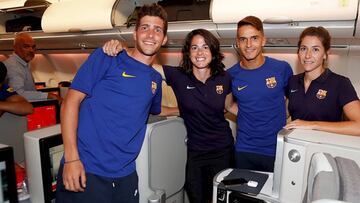 Sergi Roberto, Marta Torrejón, Denis Suárez y Vicky Losada.