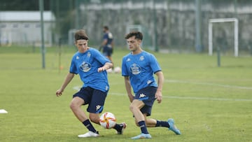 Jesús Ares en un entrenamiento con el Fabril