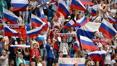 Aficionados rusos en la Confederaciones de 2017 en San Petersburgo