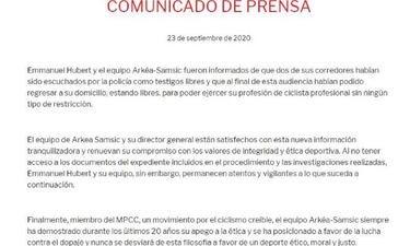 Arkéa-Samsic, satisfecho con el desarrollo de la investigación