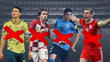 James, Modric, Valverde y Bale... los cuatro se han ido en algún parón FIFA de esta temporada y regresaron a Madrid lesionados.