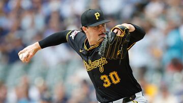 MILWAUKEE, WISCONSIN - JULY 11: Paul Skenes #30 of the Pittsburgh Pirates throws a pitch in the first inning \amb at American Family Field on July 11, 2024 in Milwaukee, Wisconsin.   John Fisher/Getty Images/AFP (Photo by John Fisher / GETTY IMAGES NORTH AMERICA / Getty Images via AFP)