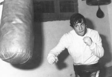 El boxeador zaragozano durante un entrenamiento.