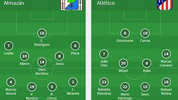 Alineaciones del Almazán-Atlético