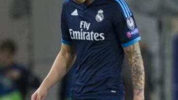 James, cabizbajo en el partido ante el Wolfsburgo.