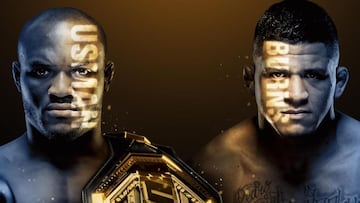 Kamaru Usman y Gilbert Burns en el cartel promocional del UFC 258.