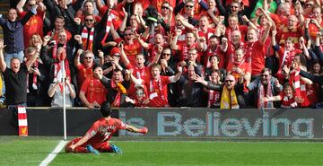 Suárez jugó 133 partidos con la camsieta del Liverpool, anotó 83 goles y repartió 55 asistencias.