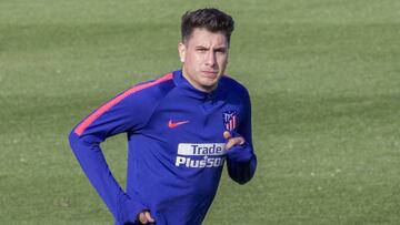 Gim&eacute;nez en el entrenamiento. 