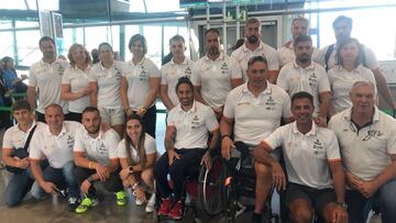 Delegación española de piragüismo en Tokio.